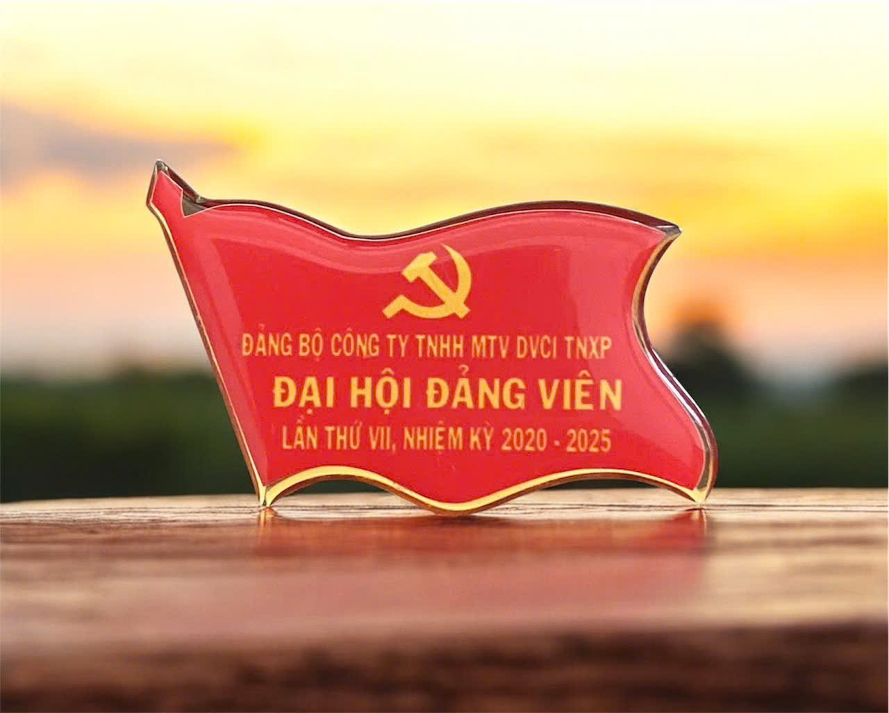 Huy hiệu lá cờ inox Huy hiệu lá cờ inox