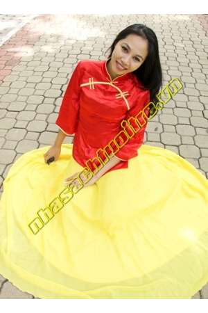 Áo xẩm đỏ tay dài