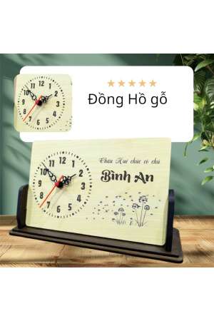 Đồng hồ gỗ để bàn