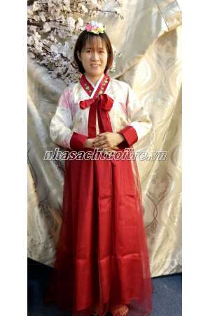Hanbok Váy Lưới Đỏ