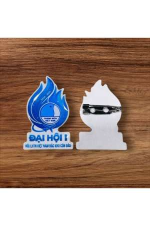 Huy hiệu đại hội - chất liệu nhựa