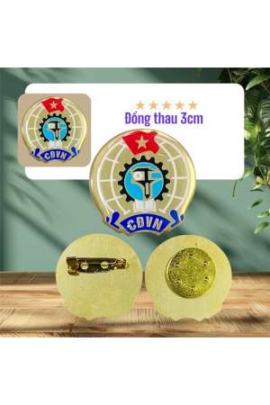 Huy hiệu công đoàn - đồng thau